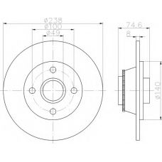 8DD 355 113-431 HELLA Тормозной диск