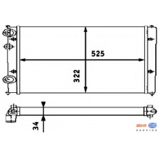 8MK 376 713-751 HELLA Радиатор, охлаждение двигателя