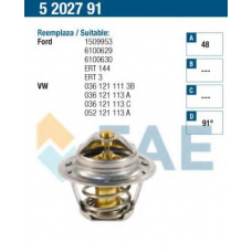 5202791 FAE Термостат, охлаждающая жидкость