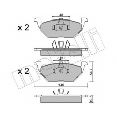 22-0211-1 METELLI Комплект тормозных колодок, дисковый тормоз
