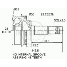 OJ-0256 InterParts Шарнирный комплект, приводной вал