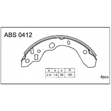 ABS0412 Allied Nippon Колодки барабанные