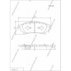 T361A38 NPS Комплект тормозных колодок, дисковый тормоз