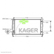 31-0025 KAGER Радиатор, охлаждение двигателя