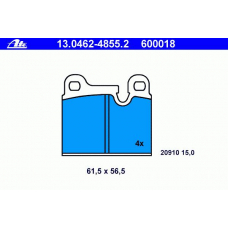 13.0462-4855.2 ATE Комплект тормозных колодок, дисковый тормоз