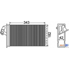 8FH 351 308-431 HELLA Теплообменник, отопление салона