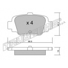 758.0 TRUSTING Комплект тормозных колодок, дисковый тормоз