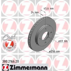 380.2166.20 ZIMMERMANN Тормозной диск