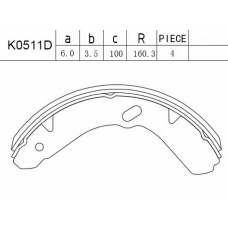 K0511D ASIMCO Комплект тормозных колодок