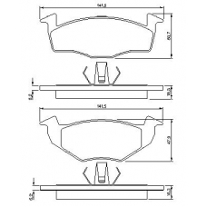 0 986 424 449 BOSCH Комплект тормозных колодок, дисковый тормоз