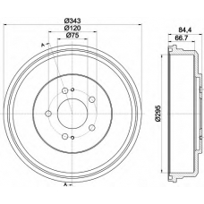 8DT 355 301-871 HELLA Тормозной барабан