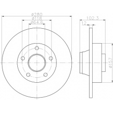 8DD 355 111-011 HELLA PAGID Тормозной диск