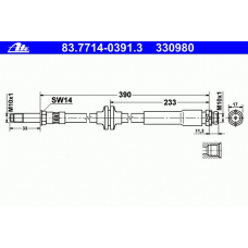 83.7714-0391.3 ATE Тормозной шланг