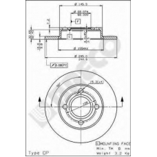 BS 7395 BRECO Тормозной диск