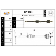 C1133 SNRA Приводной вал