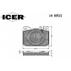 180511 ICER Комплект тормозных колодок, дисковый тормоз