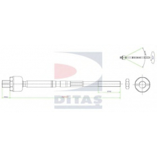 A2-5640 DITAS Осевой шарнир, рулевая тяга