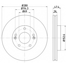 8DD 355 122-341 HELLA PAGID Тормозной диск