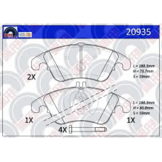 20935 GALFER Комплект тормозных колодок, дисковый тормоз
