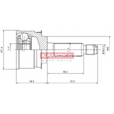 7022 KAMOKA Шарнирный комплект, приводной вал