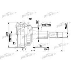 PCV1052 PATRON Шарнирный комплект, приводной вал