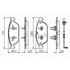 0 986 TB3 178 BOSCH Комплект тормозных колодок, дисковый тормоз