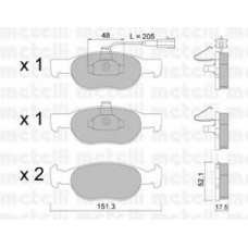 22-0079-0 METELLI Комплект тормозных колодок, дисковый тормоз