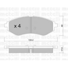 22-0508-0 METELLI Комплект тормозных колодок, дисковый тормоз