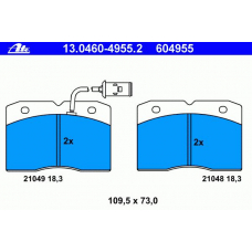 13.0460-4955.2 ATE Комплект тормозных колодок, дисковый тормоз