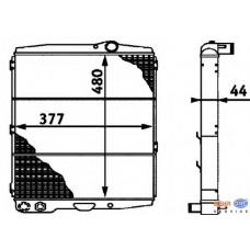 8MK 376 714-721 HELLA Радиатор, охлаждение двигателя