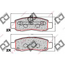 BP1766 DJ PARTS Комплект тормозных колодок, дисковый тормоз