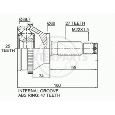 OJ-0632 InterParts Шарнирный комплект, приводной вал