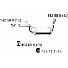 155144 ERNST Средний глушитель выхлопных газов