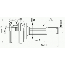 CVJ5196.10 OPEN PARTS Шарнирный комплект, приводной вал