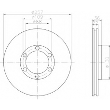 8DD 355 104-711 HELLA Тормозной диск