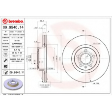 09.9540.11 BREMBO Тормозной диск