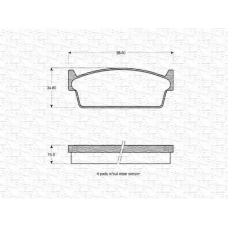 363702160519 MAGNETI MARELLI Комплект тормозных колодок, дисковый тормоз