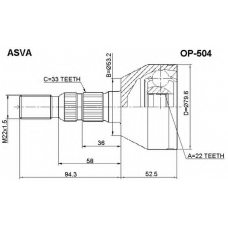 OP-504 ASVA Шарнирный комплект, приводной вал