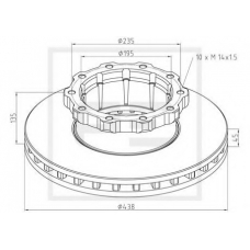 016.284-00A PE Automotive Тормозной диск