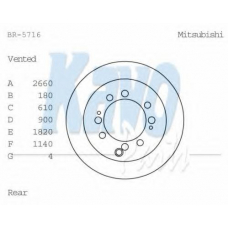 BR-5716 KAVO PARTS Тормозной диск