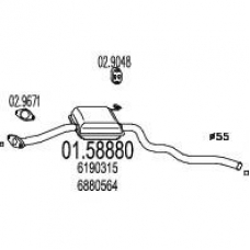 01.58880 MTS Средний глушитель выхлопных газов