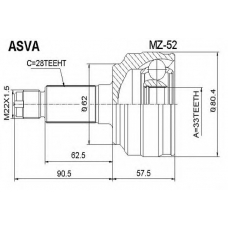 MZ-52 ASVA Шарнирный комплект, приводной вал