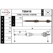 T68410 EAI Приводной вал