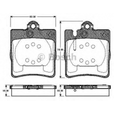 0 986 TB2 788 BOSCH Комплект тормозных колодок, дисковый тормоз