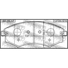 1401-REXIF FEBEST Комплект тормозных колодок, дисковый тормоз