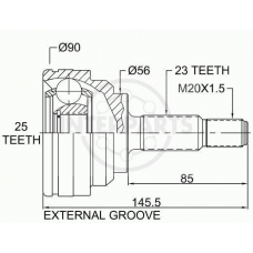 OJ-1426 InterParts Шарнирный комплект, приводной вал