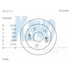 BR-6712 KAVO PARTS Тормозной диск