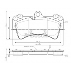 0 986 TB2 455 BOSCH Комплект тормозных колодок, дисковый тормоз