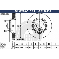 B1.G228-0132.1 GALFER Тормозной диск