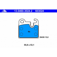 13.0460-3024.2 ATE Комплект тормозных колодок, дисковый тормоз